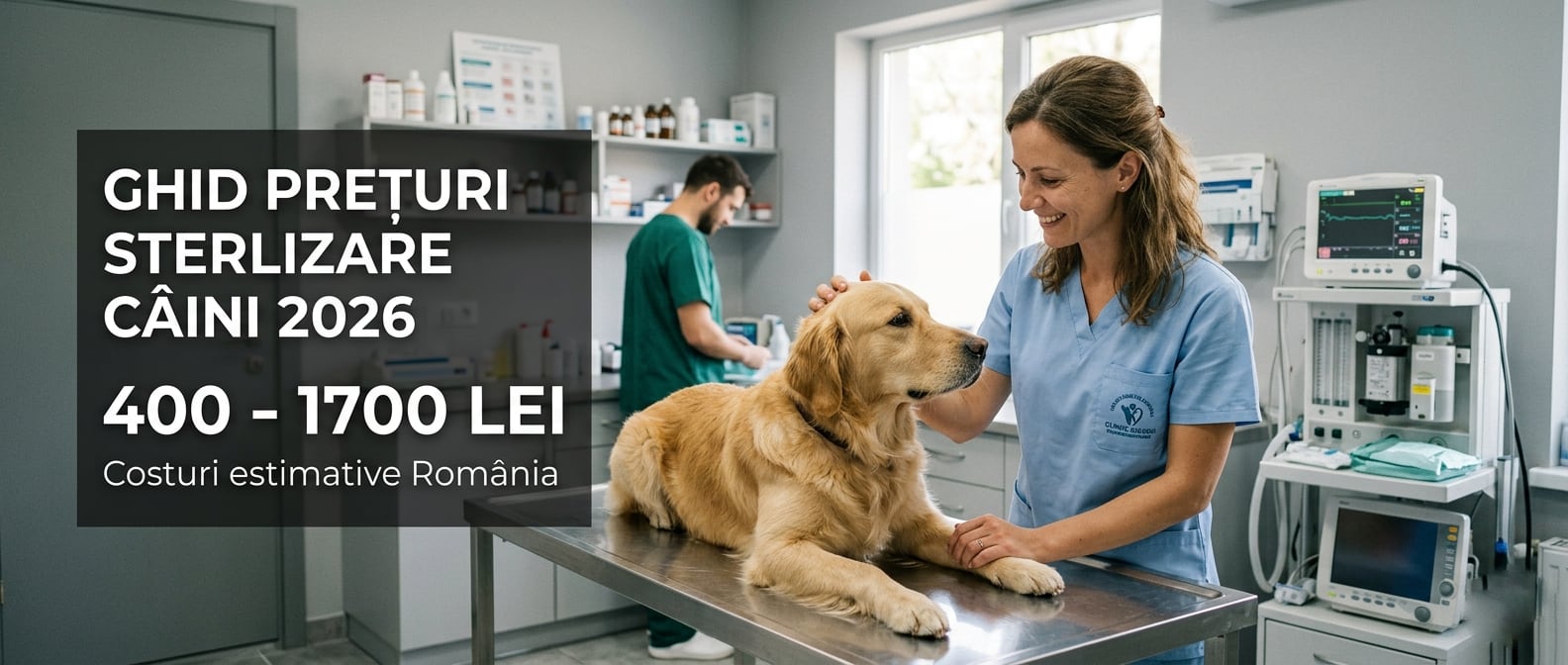 Cât costă sterilizarea unui câine 2026: 400-1700 lei