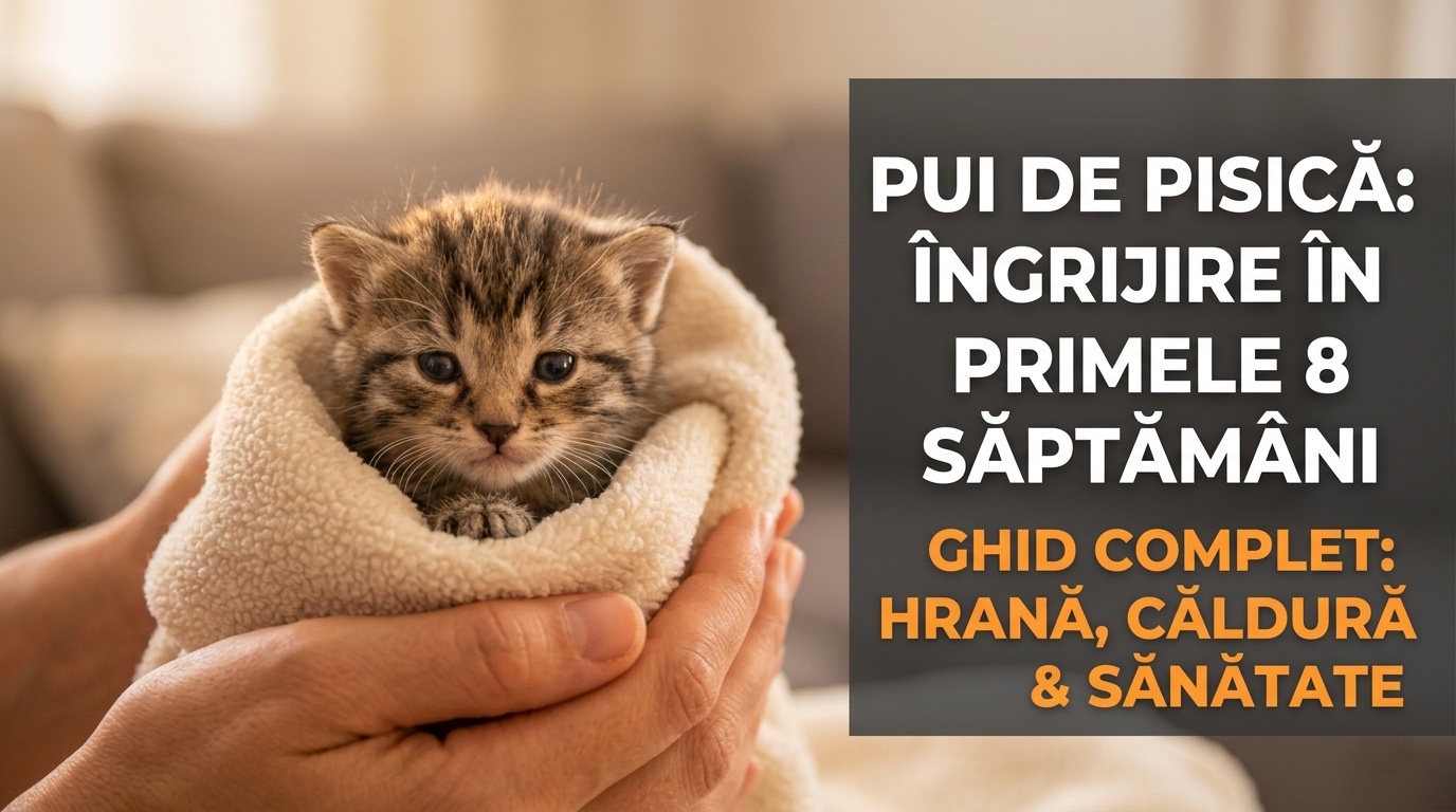 Pui de pisică: ghid îngrijire 8 săptămâni (2026)