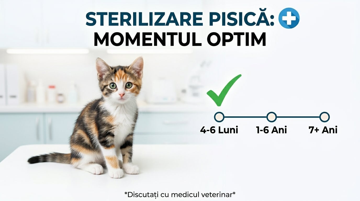 Când sterilizezi pisica femelă: vârstă 2026