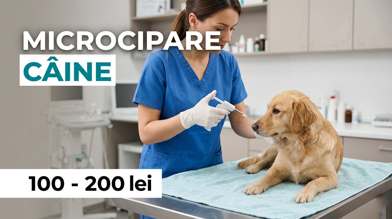 Microcip câine preț 2026: 100-200 lei