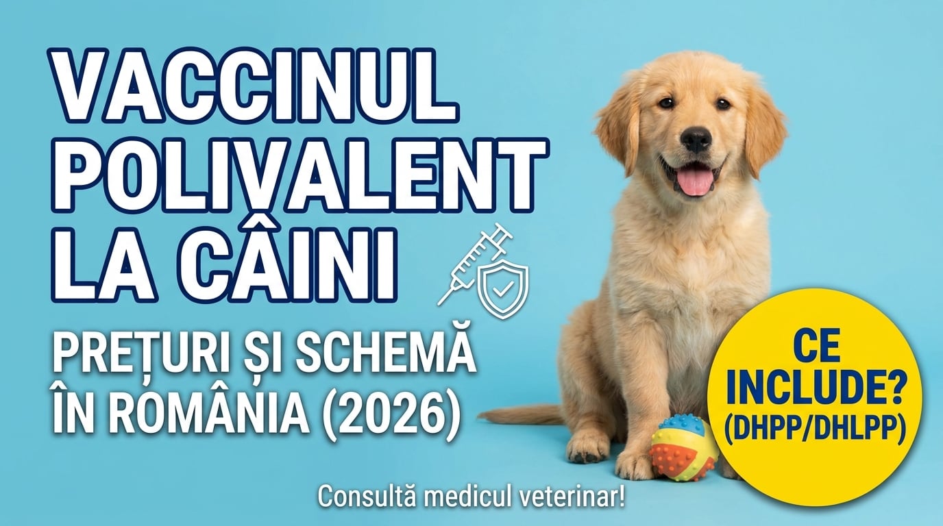 Vaccin polivalent câine DHPP: 100-150 lei